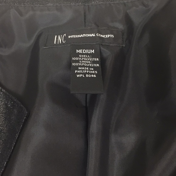 INC faux leather jacket with black studs on cuffs - Picture 5 of 5